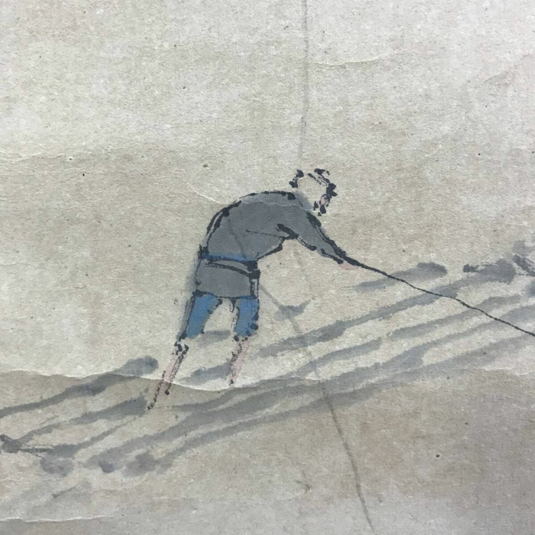 真作/平井楳仙/嵐峡初夏図/筏下り図/山水図/嵐山図/掛軸☆宝船 真作/平井楳仙/嵐峡初夏図/筏下り図/山水図/嵐山図/掛軸☆宝船