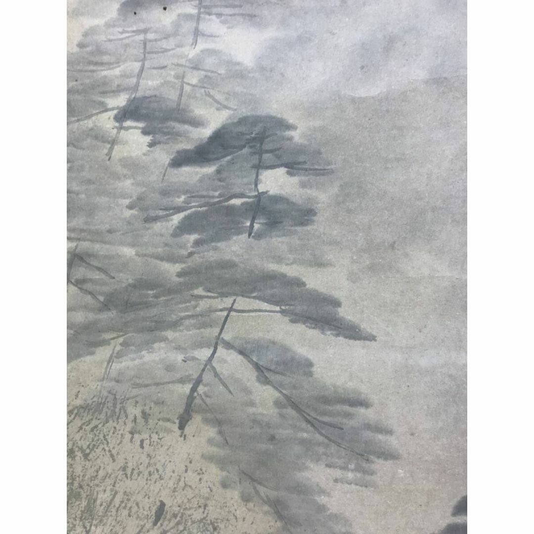 真作/平井楳仙/嵐峡初夏図/筏下り図/山水図/嵐山図/掛軸☆宝船 真作/平井楳仙/嵐峡初夏図/筏下り図/山水図/嵐山図/掛軸☆宝船