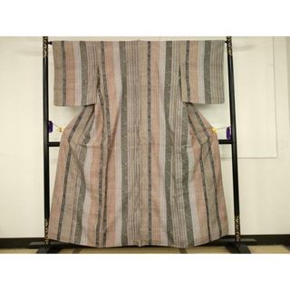 平和屋着物■上質な紬　草花間道　正絹　逸品　AAAS1790ru(着物)