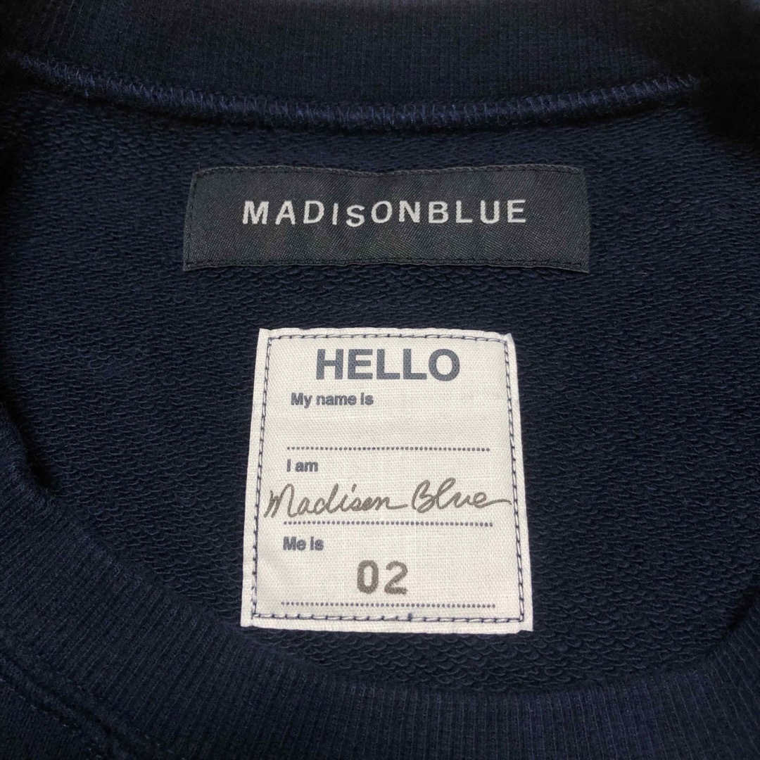 MADISONBLUE - MADISONBLUE HELLO SWEAT スウェット ネイビーの MADISONBLUE - MADISONBLUE HELLO SWEAT スウェット ネイビーの