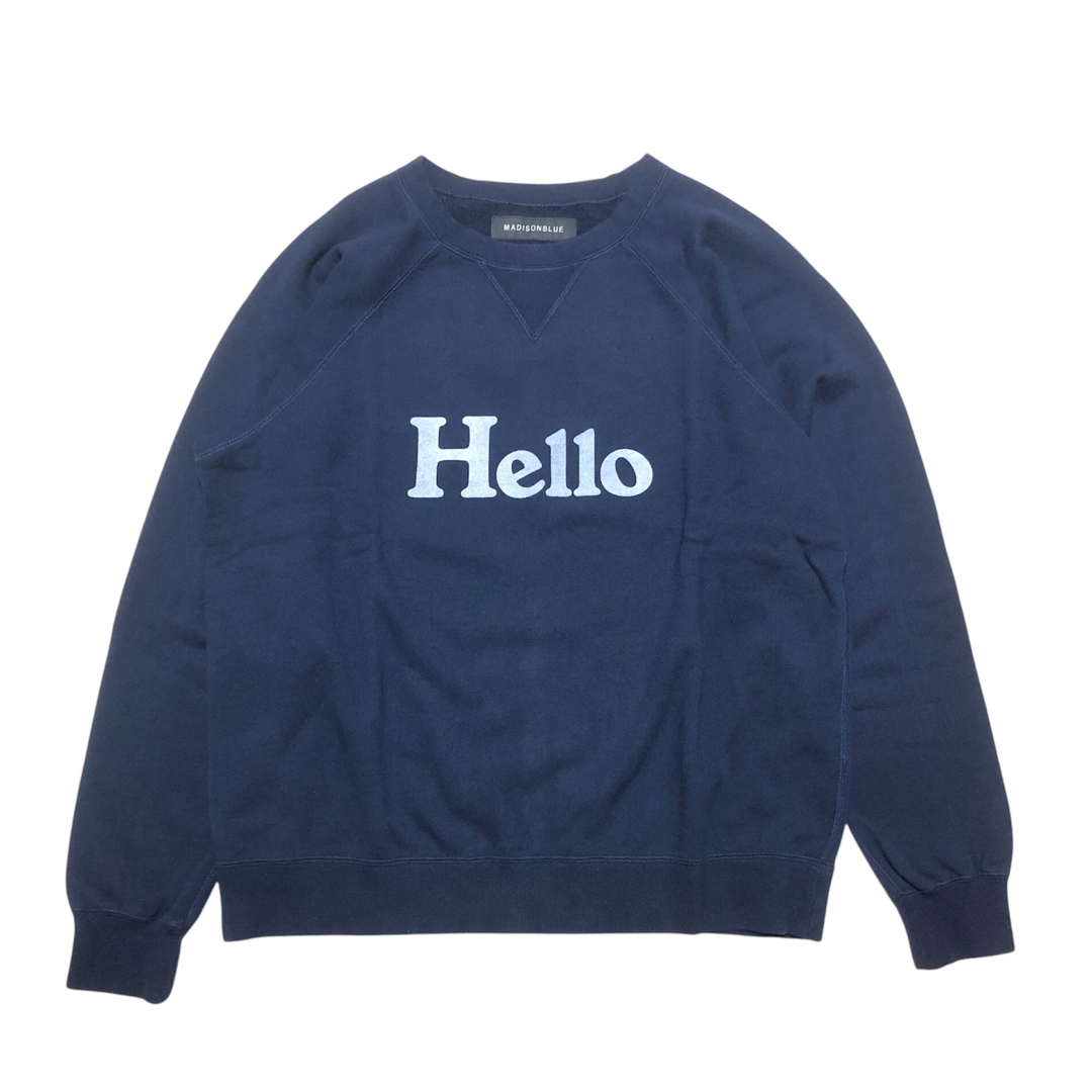 MADISONBLUE - MADISONBLUE HELLO SWEAT スウェット ネイビーの MADISONBLUE - MADISONBLUE HELLO SWEAT スウェット ネイビーの