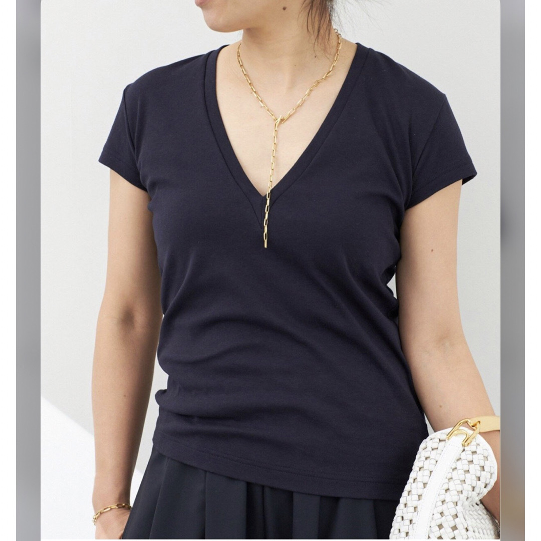 MADISONBLUE - MADISONBLUE マディソンブルーDEEP V NECK TEE MADISONBLUE - MADISONBLUE マディソンブルーDEEP V NECK TEE