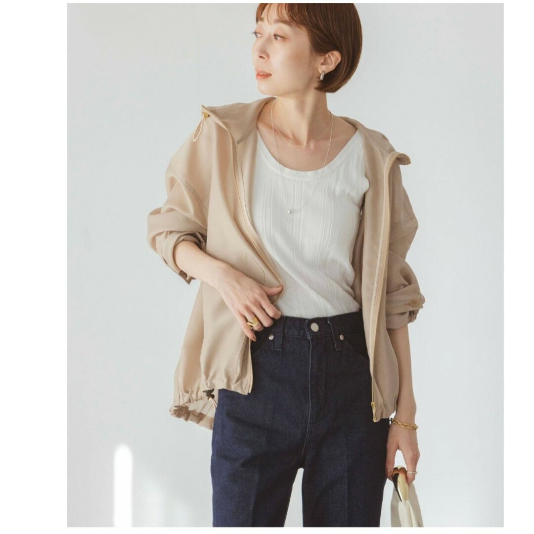 Noble - 美品!Nobleのミルキーシアーボリュームブルゾン 38の Noble - 美品!Nobleのミルキーシアーボリュームブルゾン 38の