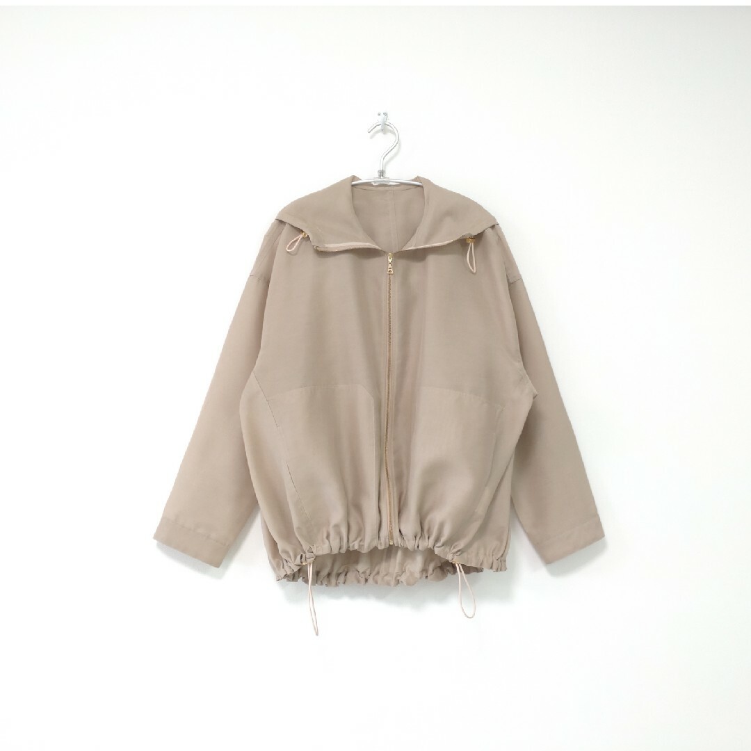 Noble - 美品!Nobleのミルキーシアーボリュームブルゾン 38の Noble - 美品!Nobleのミルキーシアーボリュームブルゾン 38の