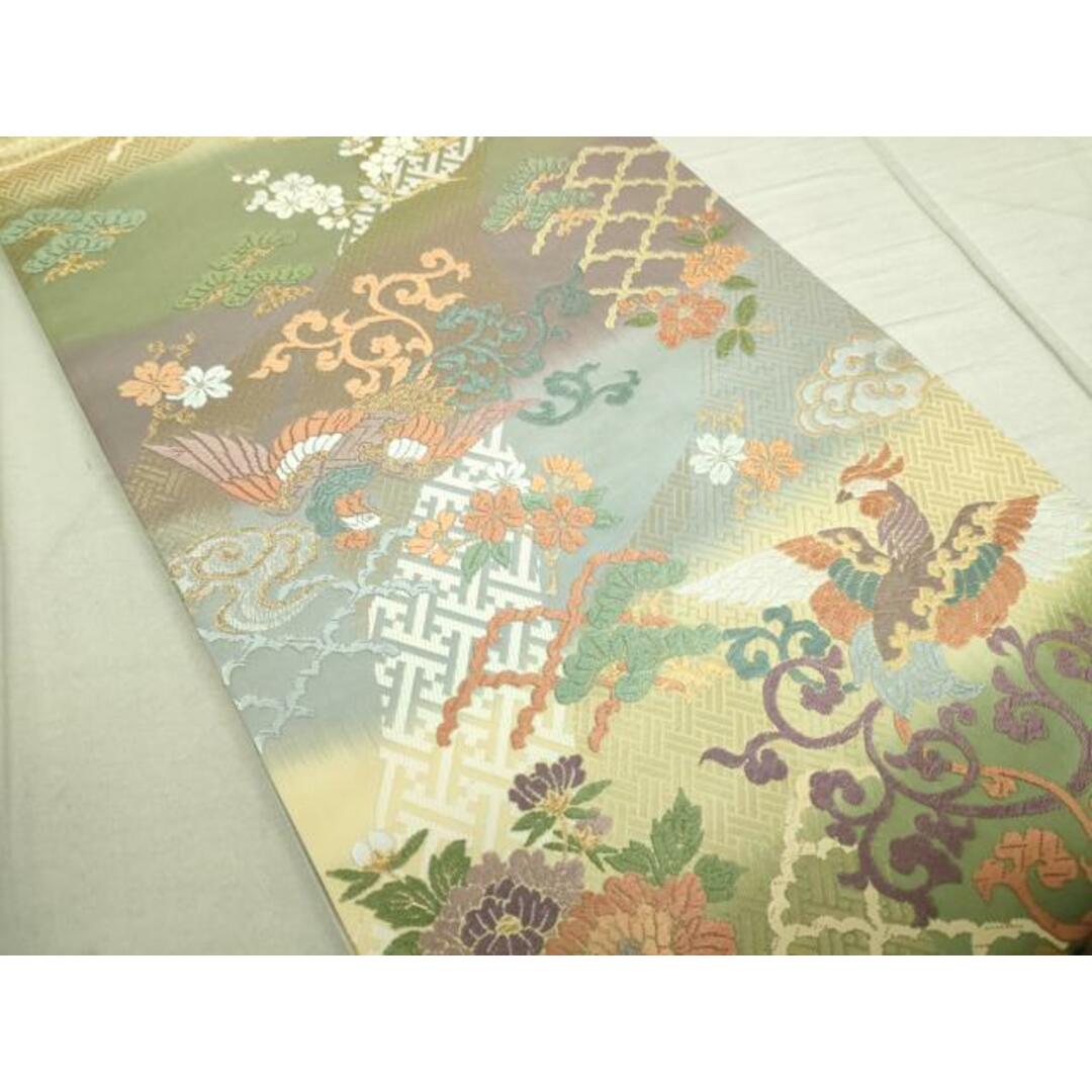 平和屋着物□六通柄袋帯 唐織 鳳凰草花文 金銀糸 正絹 逸品 平和屋着物□六通柄袋帯 唐織 鳳凰草花文 金銀糸 正絹 逸品