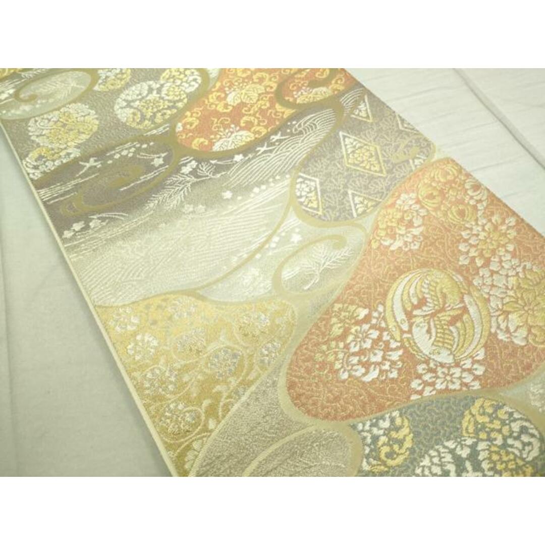 平和屋着物□六通柄袋帯 歌仙 流水有職文 金糸 正絹 逸品 平和屋着物□六通柄袋帯 歌仙 流水有職文 金糸 正絹 逸品