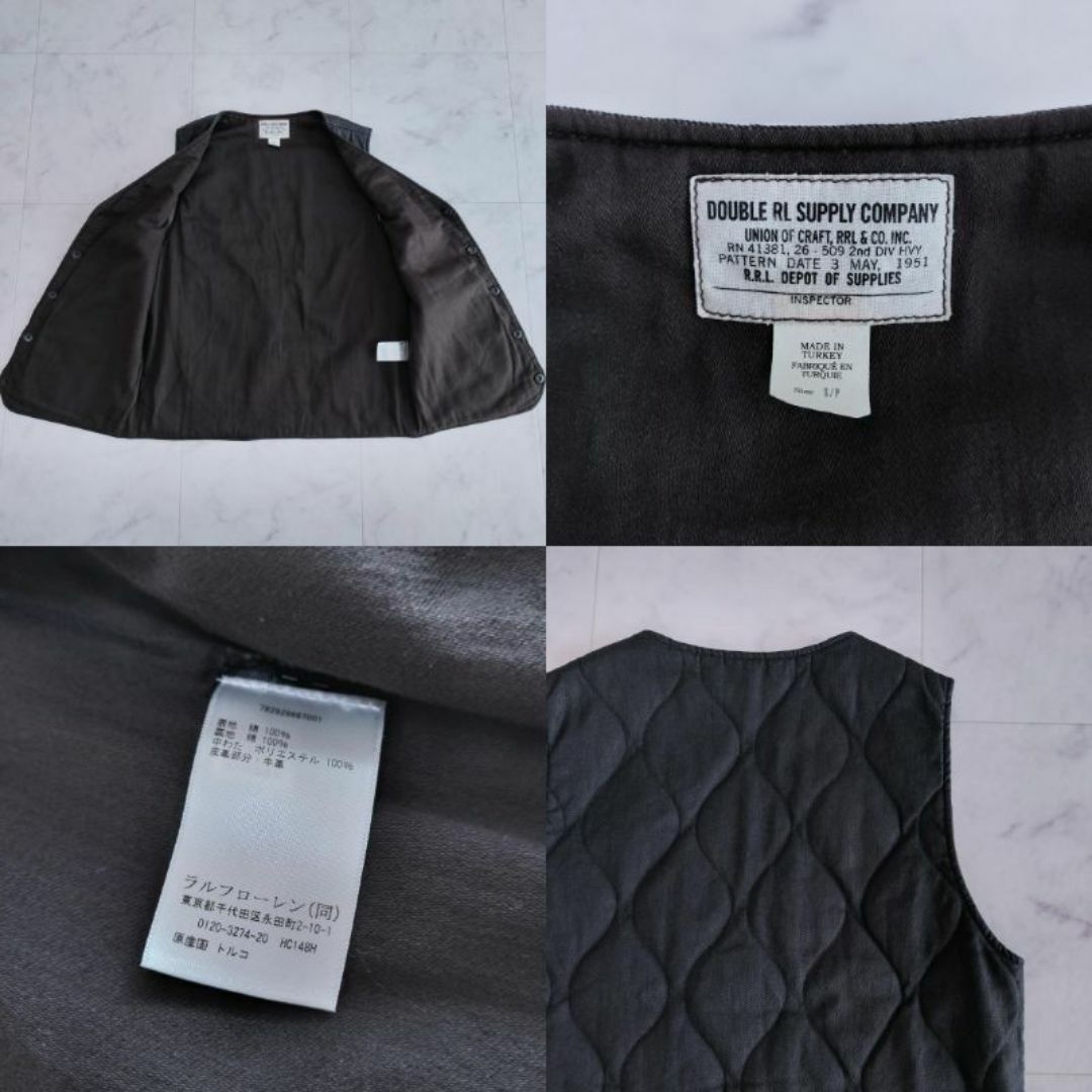 RRL - 定価10万以上 RRL キルテッドインディゴ デニム ベスト S RRL - 定価10万以上 RRL キルテッドインディゴ デニム ベスト S