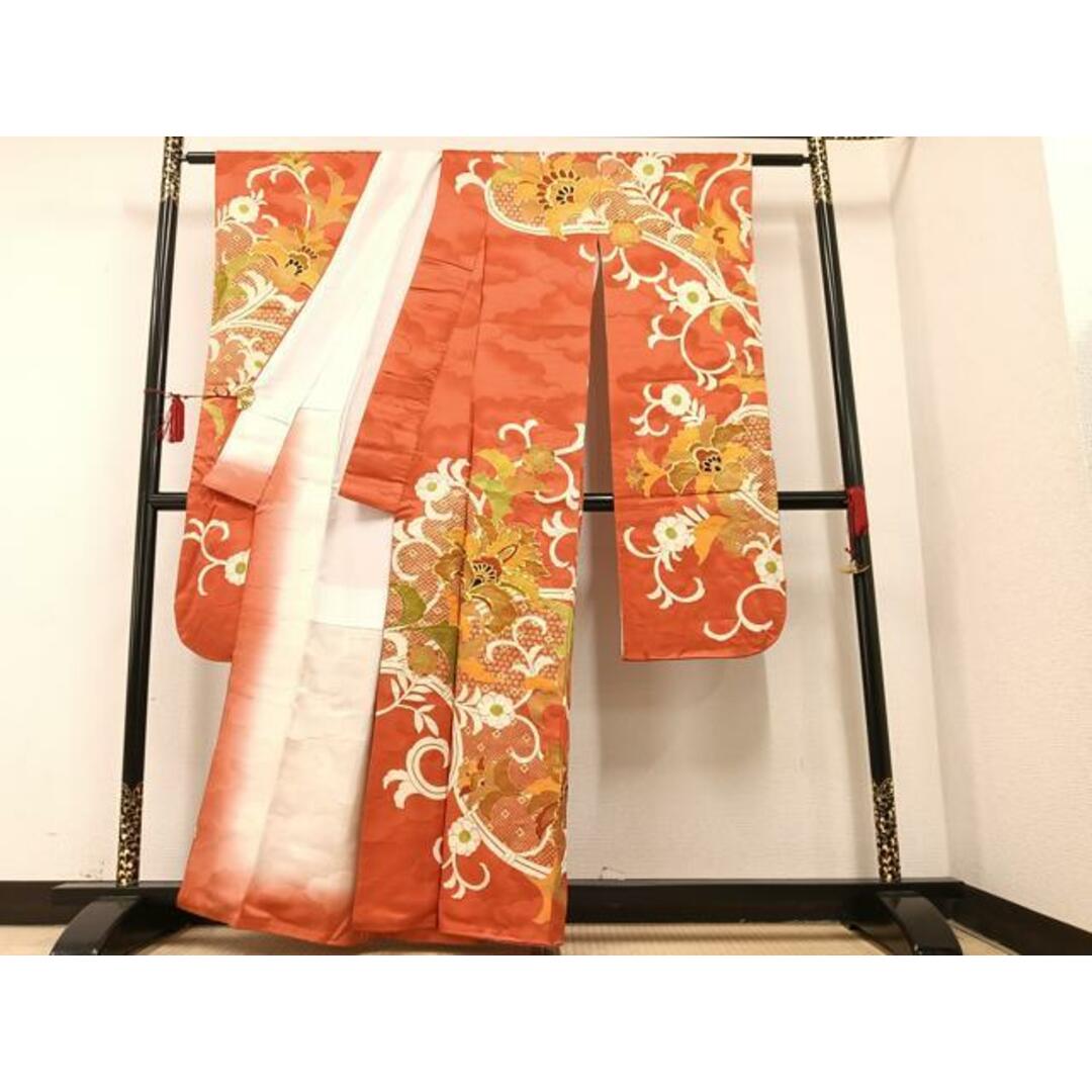 平和屋着物□豪華振袖 駒刺繍 更紗唐草文 金彩 正絹 逸品 平和屋着物□豪華振袖 駒刺繍 更紗唐草文 金彩 正絹 逸品