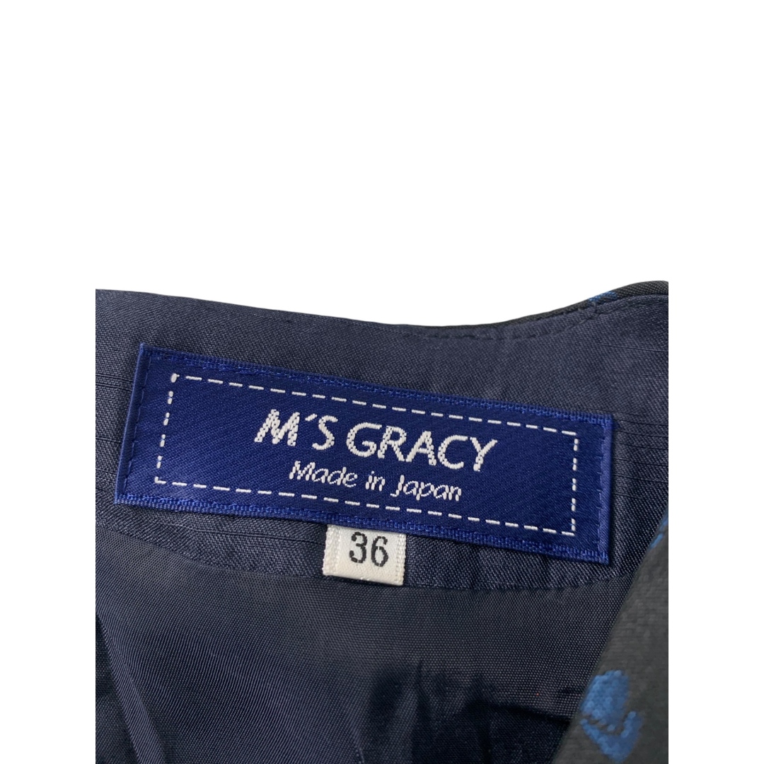 M'S GRACY - エムズグレイシー 011107 ワンピース 36 ネイビー M'S GRACY - エムズグレイシー 011107 ワンピース 36 ネイビー