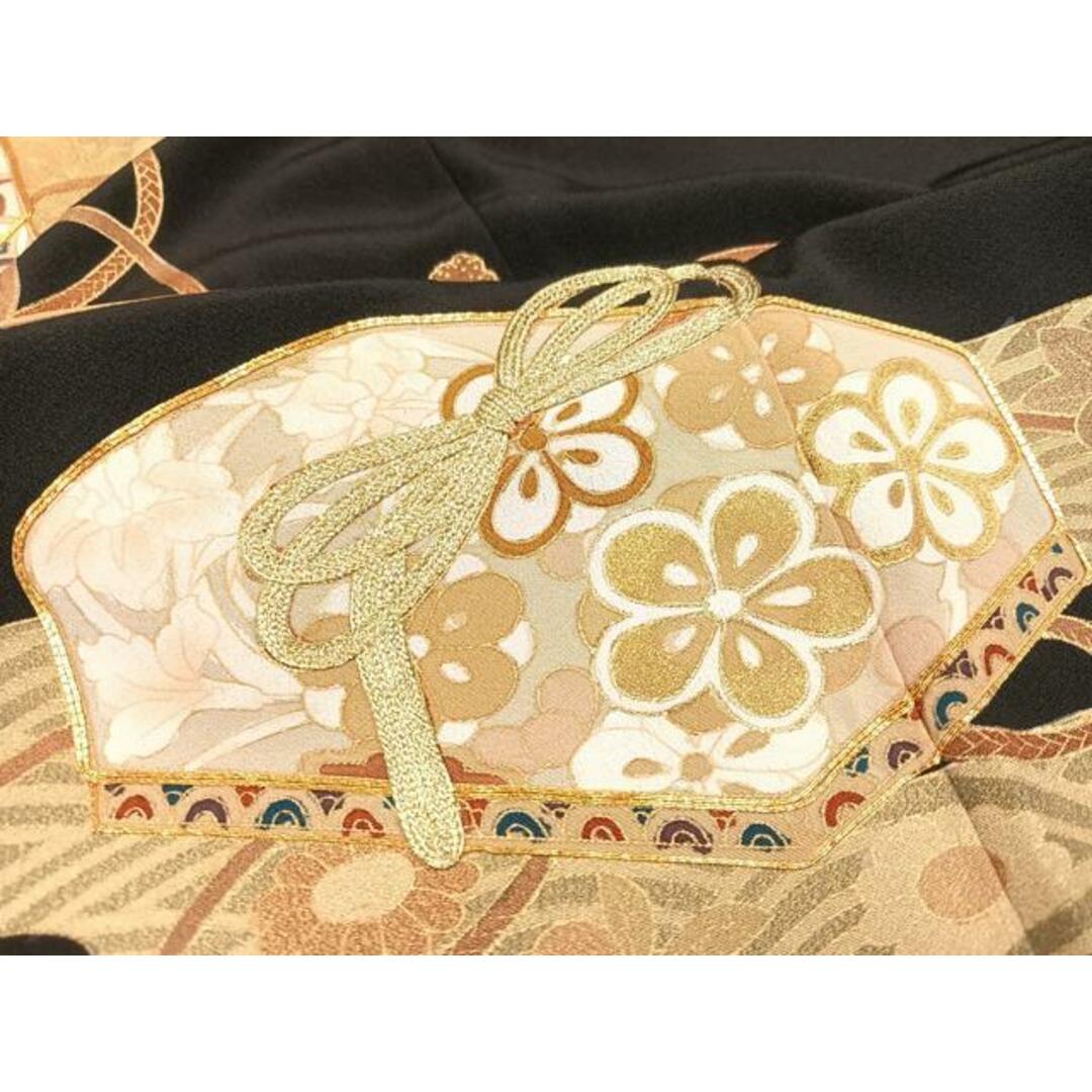 平和屋着物□豪華黒留袖 駒刺繍 花文箱文 笛 金彩 正絹 逸品 平和屋着物□豪華黒留袖 駒刺繍 花文箱文 笛 金彩 正絹 逸品