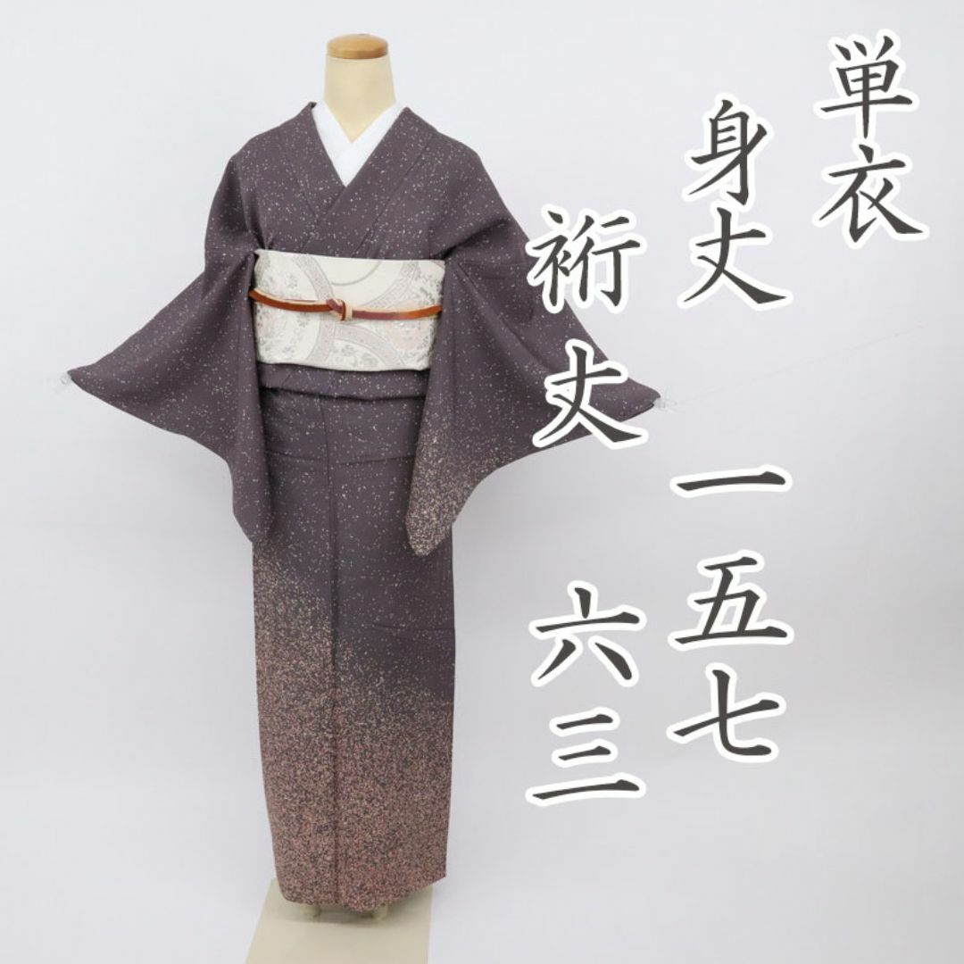 単衣*付下げ 花吹雪模様 略礼装 灰紫色 正絹 外出着に*3SP22の 単衣*付下げ 花吹雪模様 略礼装 灰紫色 正絹 外出着に*3SP22の