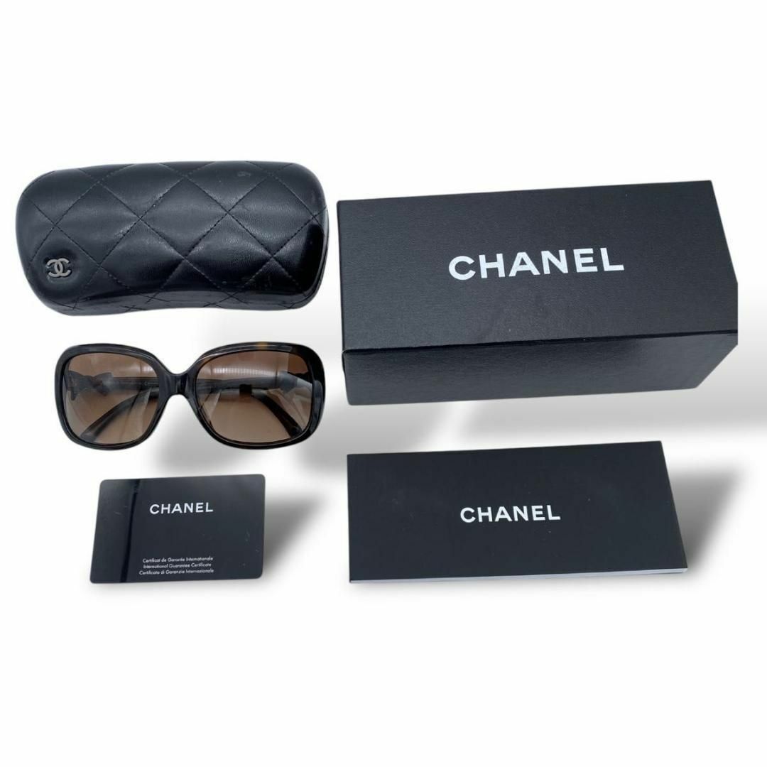 CHANEL - 【美品】 CHANEL sunglasses リボン ブラウン 付属品 CHANEL - 【美品】 CHANEL sunglasses リボン ブラウン 付属品