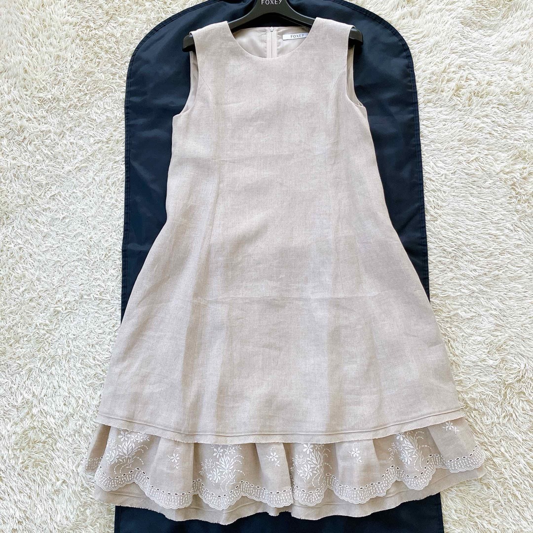 FOXEY - 美品✨フォクシー サマードリーム リネン100 ワンピース FOXEY - 美品✨フォクシー サマードリーム リネン100 ワンピース
