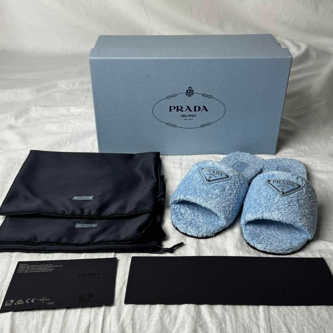 PRADA - 【定価12.9万】PRADA cotton slippers ルーム 23cmの PRADA - 【定価12.9万】PRADA cotton slippers ルーム 23cmの