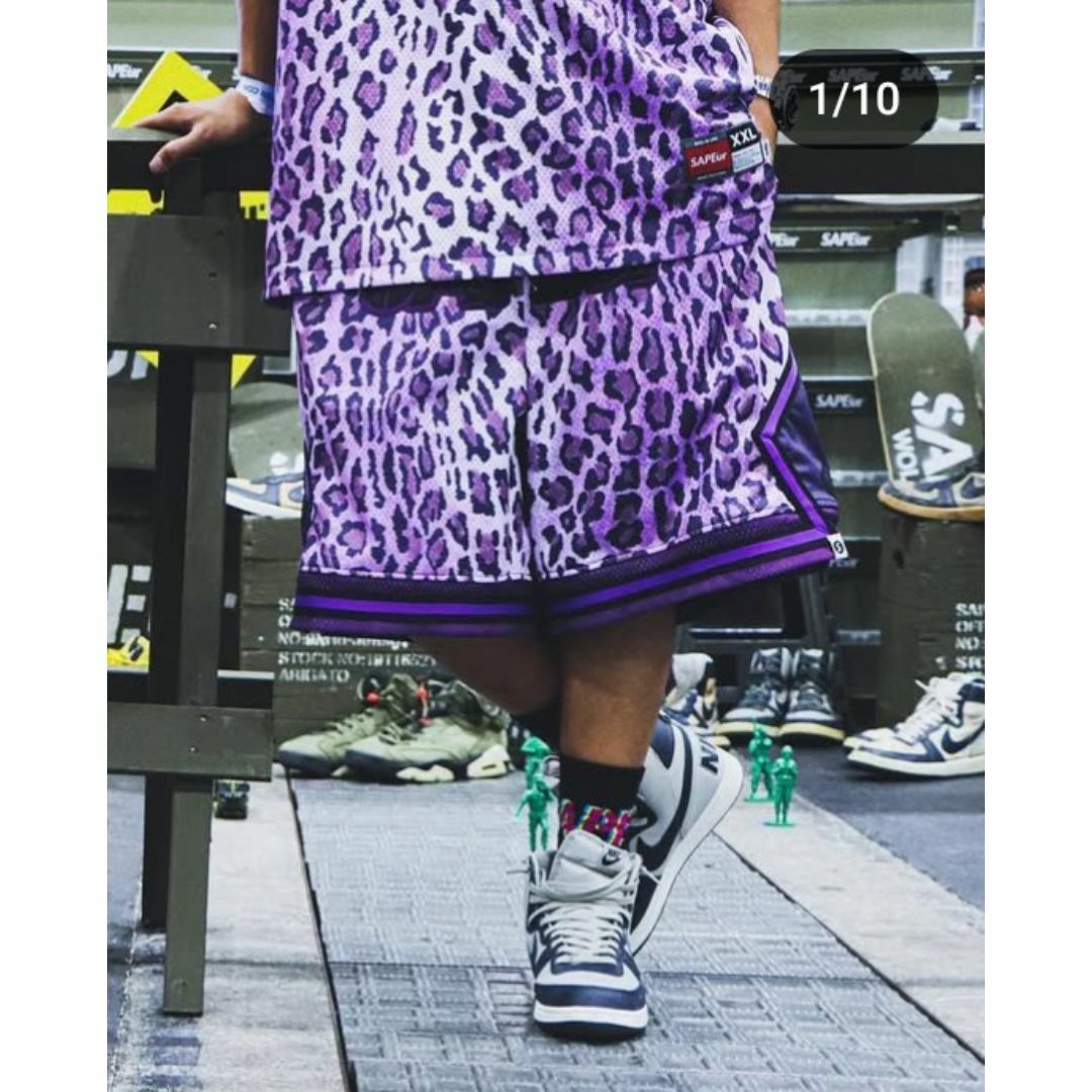 Supreme - SAPEur® BASKET SHORTS レオパード パープル L Supreme - SAPEur® BASKET SHORTS レオパード パープル L