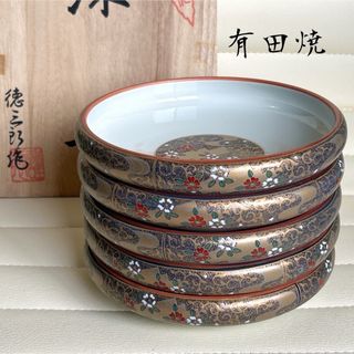 有田焼 - 有田焼 徳三郎窯 金彩 深皿揃 5枚セット 鉄鉢 中皿 和 有田焼 - 有田焼 徳三郎窯 金彩 深皿揃 5枚セット 鉄鉢 中皿 和