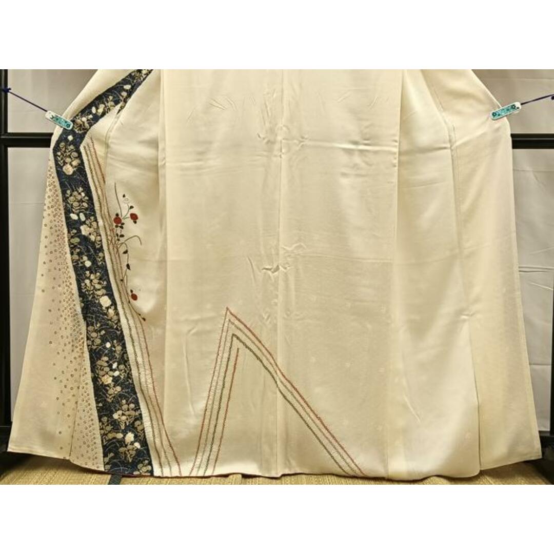 平和屋着物□訪問着 絞り 刺繍 籬草花文 金彩 正絹 逸品 平和屋着物□訪問着 絞り 刺繍 籬草花文 金彩 正絹 逸品