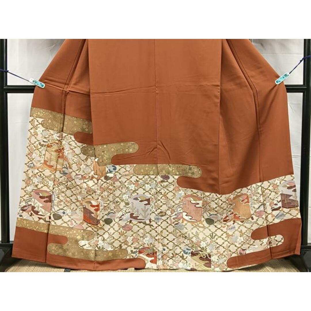 平和屋着物□豪華色留袖 駒刺繍 エ霞貝桶花文 金彩 正絹 逸品 平和屋着物□豪華色留袖 駒刺繍 エ霞貝桶花文 金彩 正絹 逸品