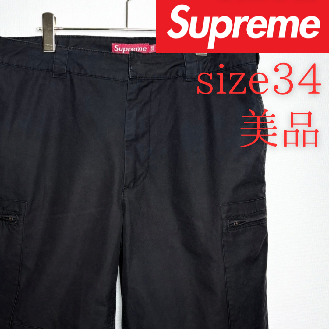 Supreme - 美品 Supreme カーゴショーツ ブラック size34の通販 Supreme - 美品 Supreme カーゴショーツ ブラック size34の通販