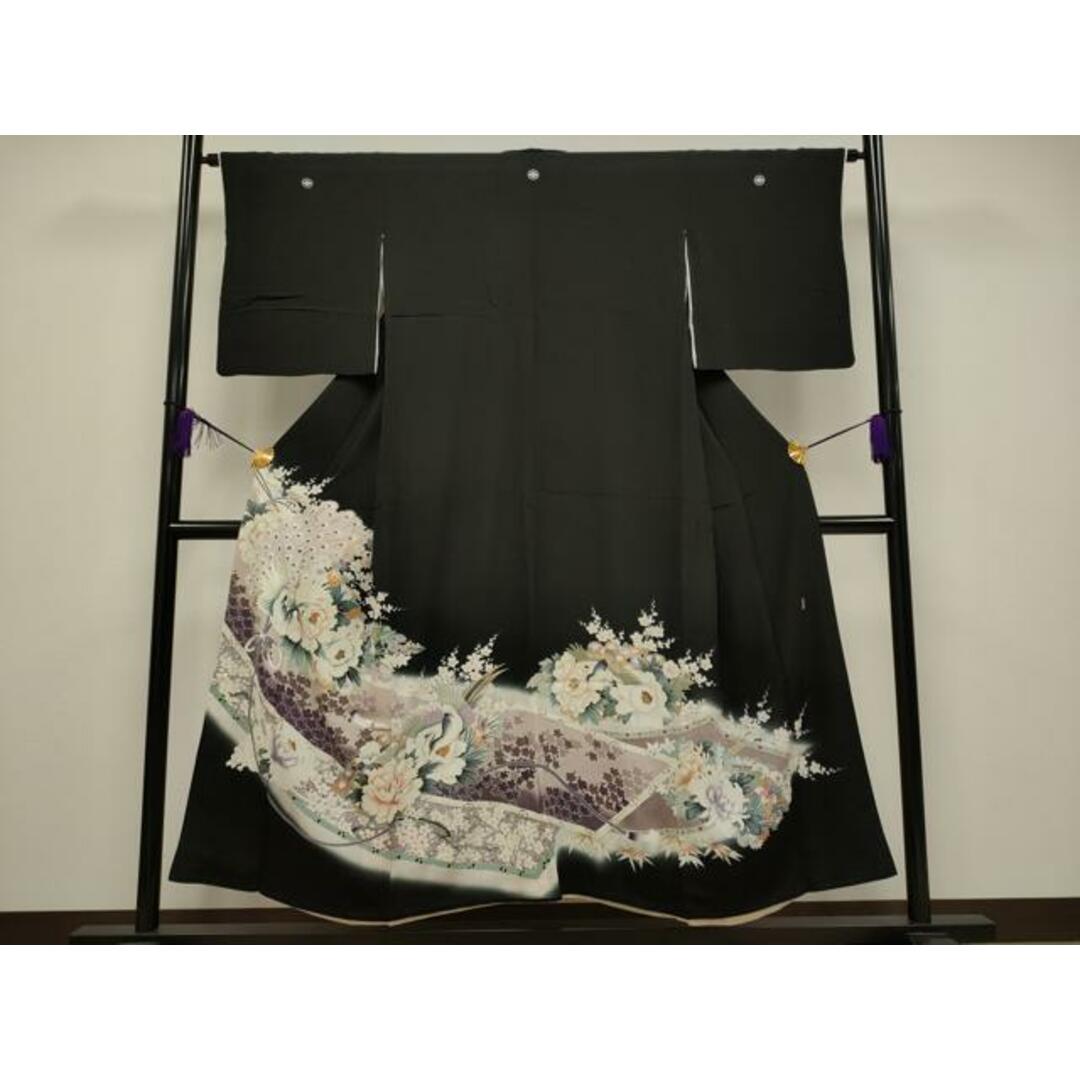平和屋着物□豪華黒留袖 作家物 刺繍 飛鳥草花文 暈し染め 金彩 平和屋着物□豪華黒留袖 作家物 刺繍 飛鳥草花文 暈し染め 金彩