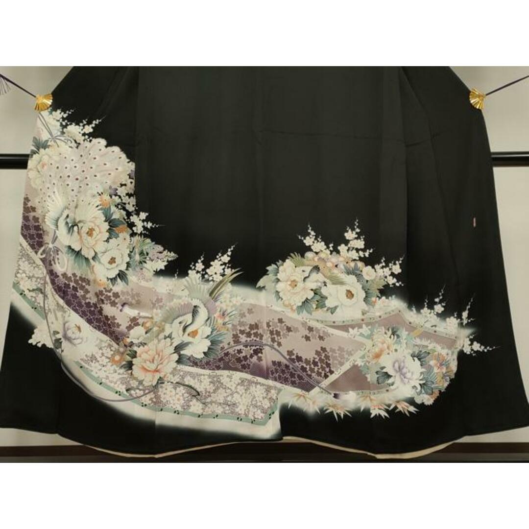平和屋着物□豪華黒留袖 作家物 刺繍 飛鳥草花文 暈し染め 金彩 平和屋着物□豪華黒留袖 作家物 刺繍 飛鳥草花文 暈し染め 金彩