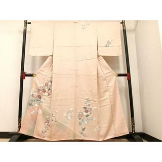 平和屋着物■訪問着　枝花文　暈し染め　正絹　逸品　AAAQ8918ph(着物)