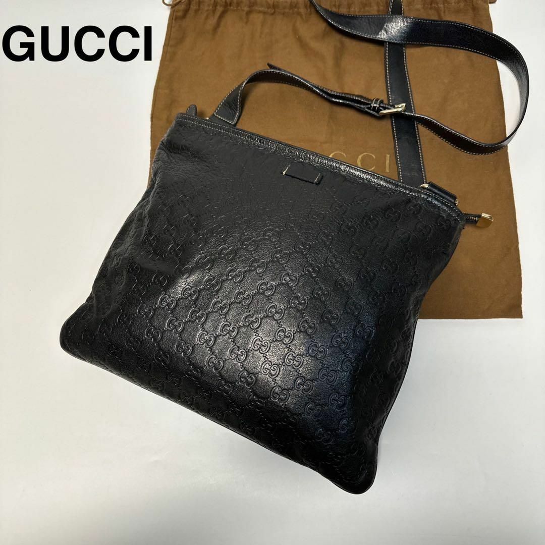 GUCCI - m13【極美品】保存袋付 グッチ GGシマ レザー ブラック GUCCI - m13【極美品】保存袋付 グッチ GGシマ レザー ブラック