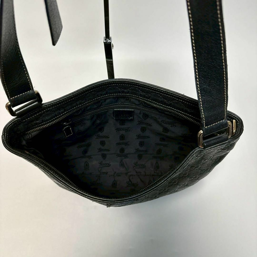 GUCCI - m13【極美品】保存袋付 グッチ GGシマ レザー ブラック GUCCI - m13【極美品】保存袋付 グッチ GGシマ レザー ブラック