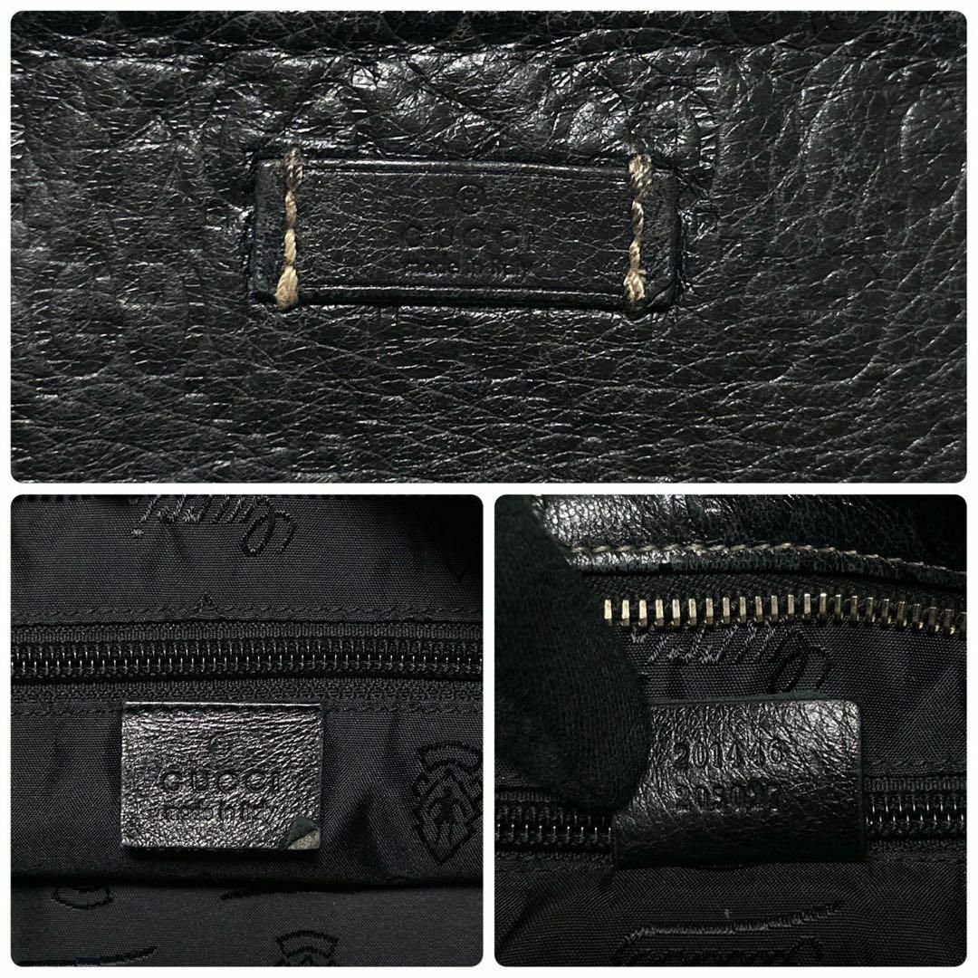 GUCCI - m13【極美品】保存袋付 グッチ GGシマ レザー ブラック GUCCI - m13【極美品】保存袋付 グッチ GGシマ レザー ブラック