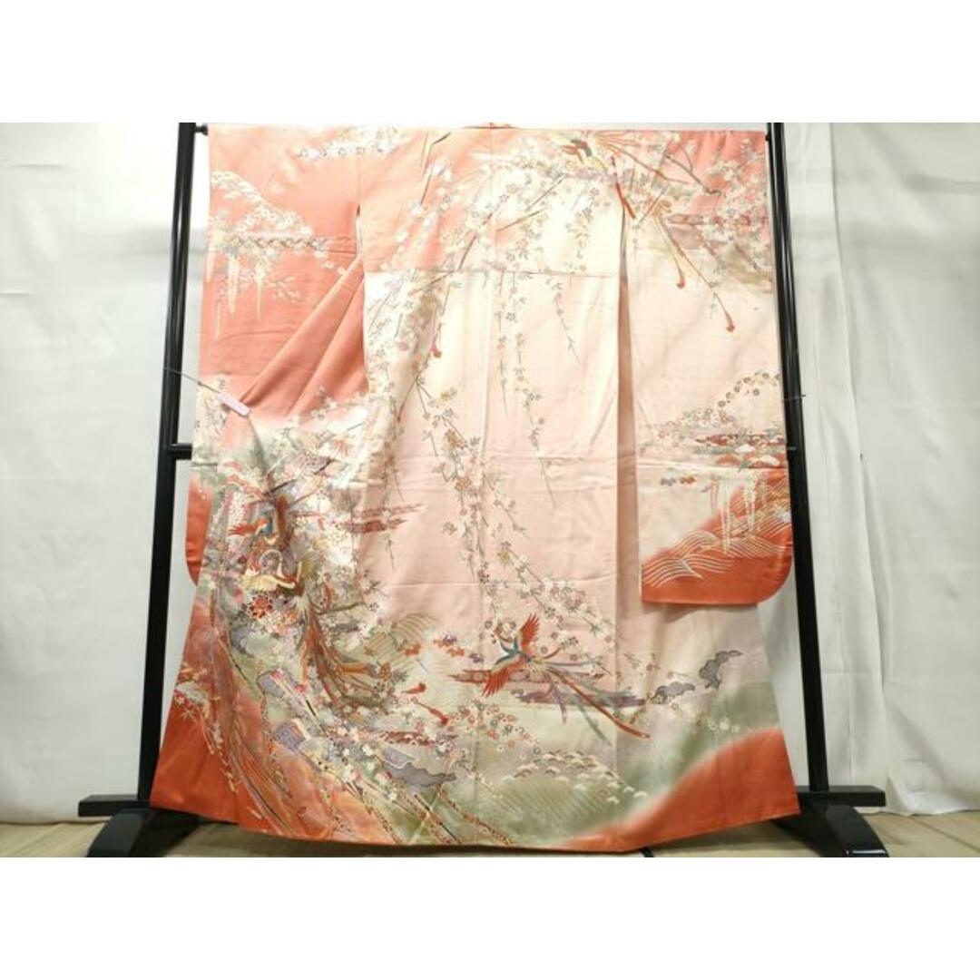平和屋着物□豪華振袖 駒刺繍 枝垂れ桜鳳凰鼓吉祥花文 暈し染め 平和屋着物□豪華振袖 駒刺繍 枝垂れ桜鳳凰鼓吉祥花文 暈し染め