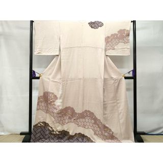 平和屋着物■訪問着　刺繍　絞り　雲取り吉祥花文　金銀彩　正絹　逸品　CAAP0322fb(着物)