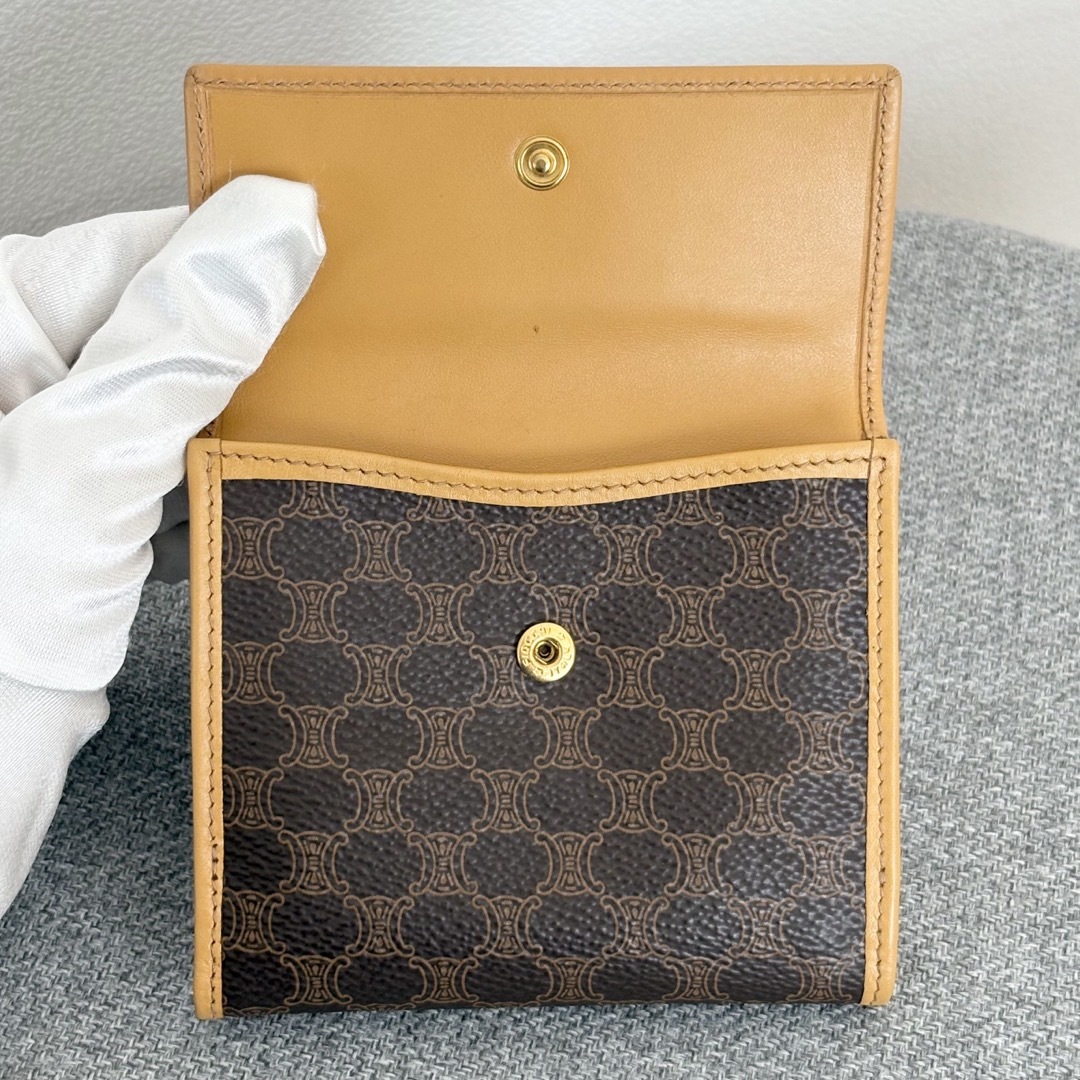 CELINE - セリーヌ マカダム柄PVCxレザー 折り財布 ウォレット CELINE - セリーヌ マカダム柄PVCxレザー 折り財布 ウォレット