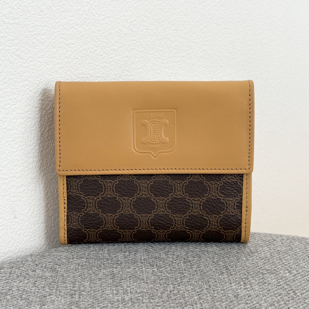 CELINE - セリーヌ マカダム柄PVCxレザー 折り財布 ウォレット CELINE - セリーヌ マカダム柄PVCxレザー 折り財布 ウォレット