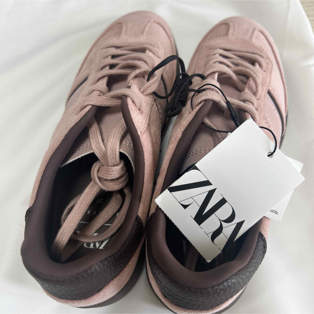 ZARA - 完売品 ZARA スニーカー ピンク 37サイズ(24cm)新品タグ ZARA - 完売品 ZARA スニーカー ピンク 37サイズ(24cm)新品タグ