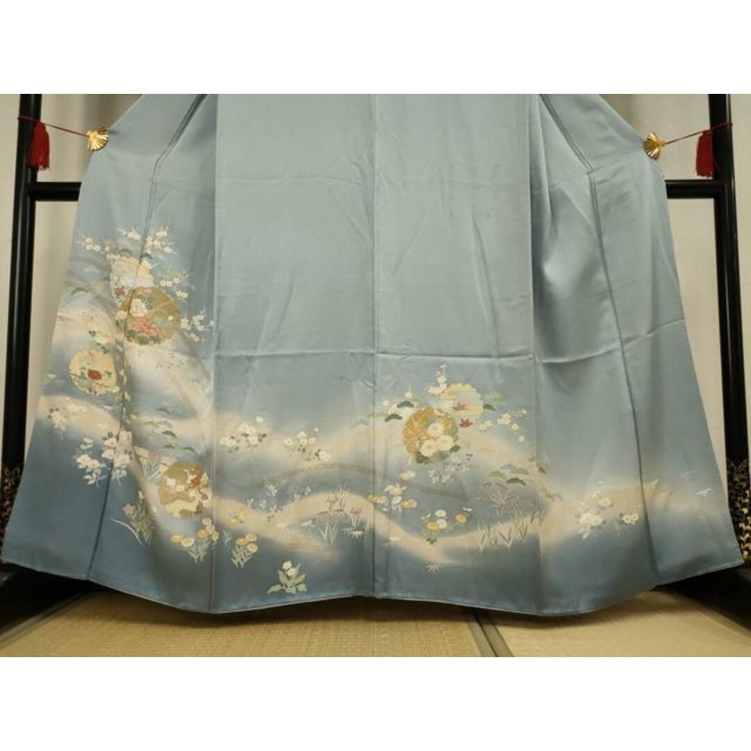 平和屋着物□訪問着 駒刺繍 雪輪花文 暈し染め 金彩 正絹 逸品 平和屋着物□訪問着 駒刺繍 雪輪花文 暈し染め 金彩 正絹 逸品