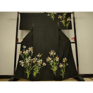 平和屋着物■訪問着　草花文　金彩　正絹　逸品　AAAQ8706jd(着物)