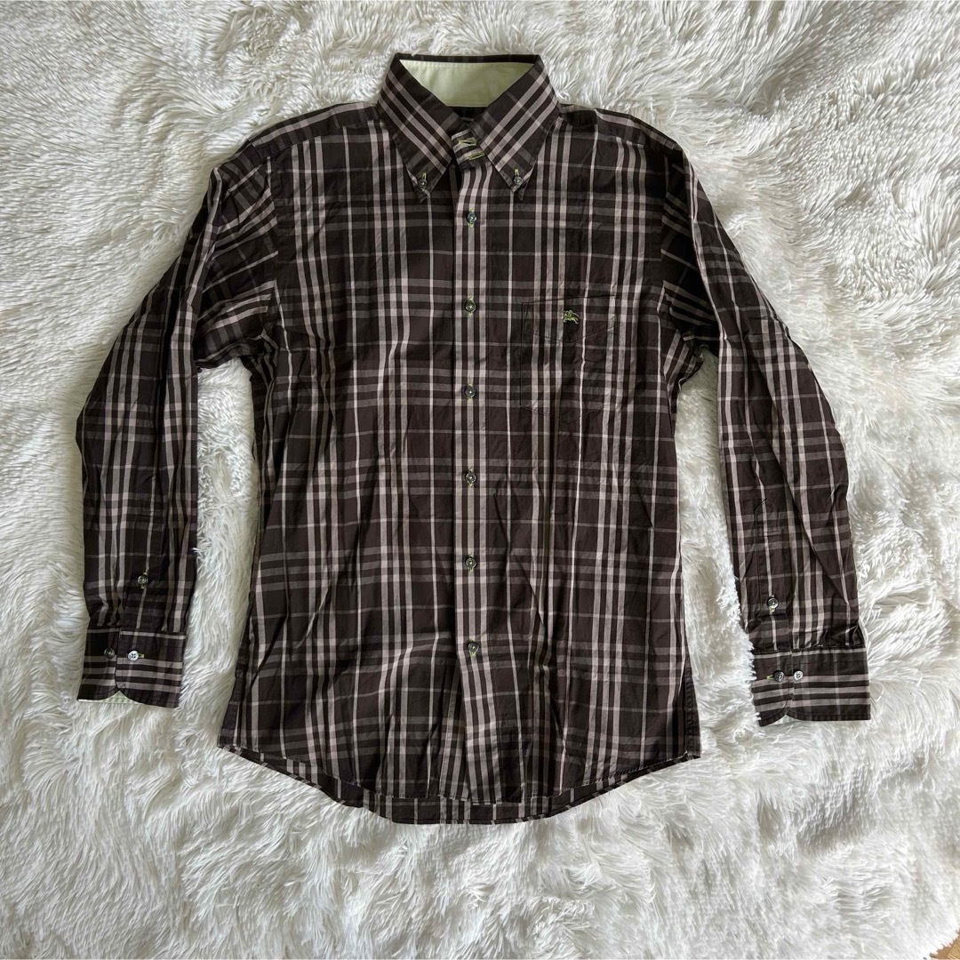 BURBERRY BLACK LABEL - BURBERRY BLACK LABEL シャツ 長袖 茶 BURBERRY BLACK LABEL - BURBERRY BLACK LABEL シャツ 長袖 茶