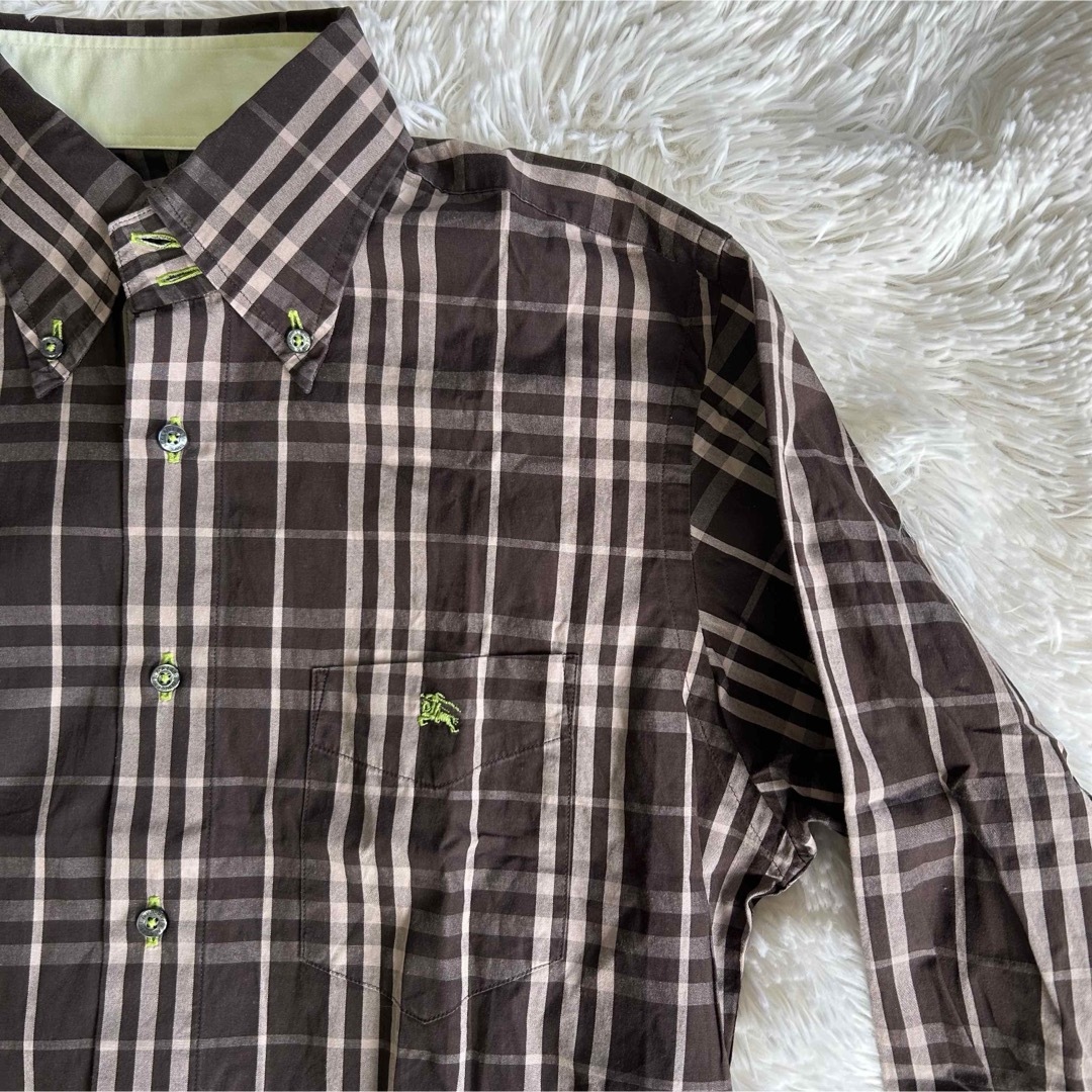 BURBERRY BLACK LABEL - BURBERRY BLACK LABEL シャツ 長袖 茶 BURBERRY BLACK LABEL - BURBERRY BLACK LABEL シャツ 長袖 茶