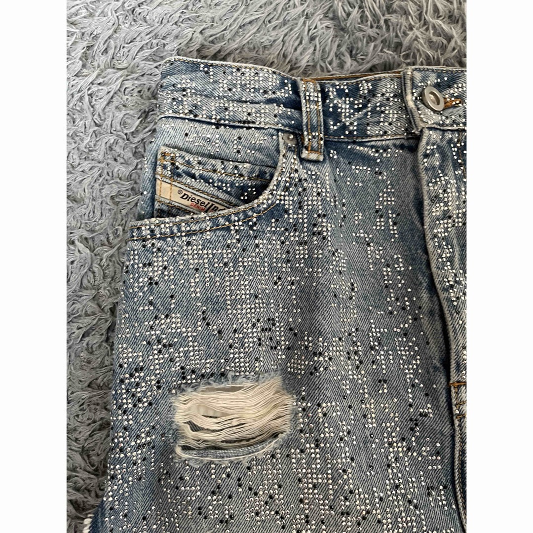 DIESEL - y2k Diesel ギラギララインストーン スリット ミニ DIESEL - y2k Diesel ギラギララインストーン スリット ミニ
