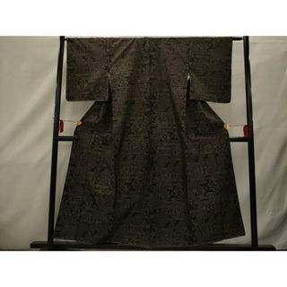 平和屋着物■本場大島紬　霞花文　正絹　逸品　AAAQ1714sx(着物)