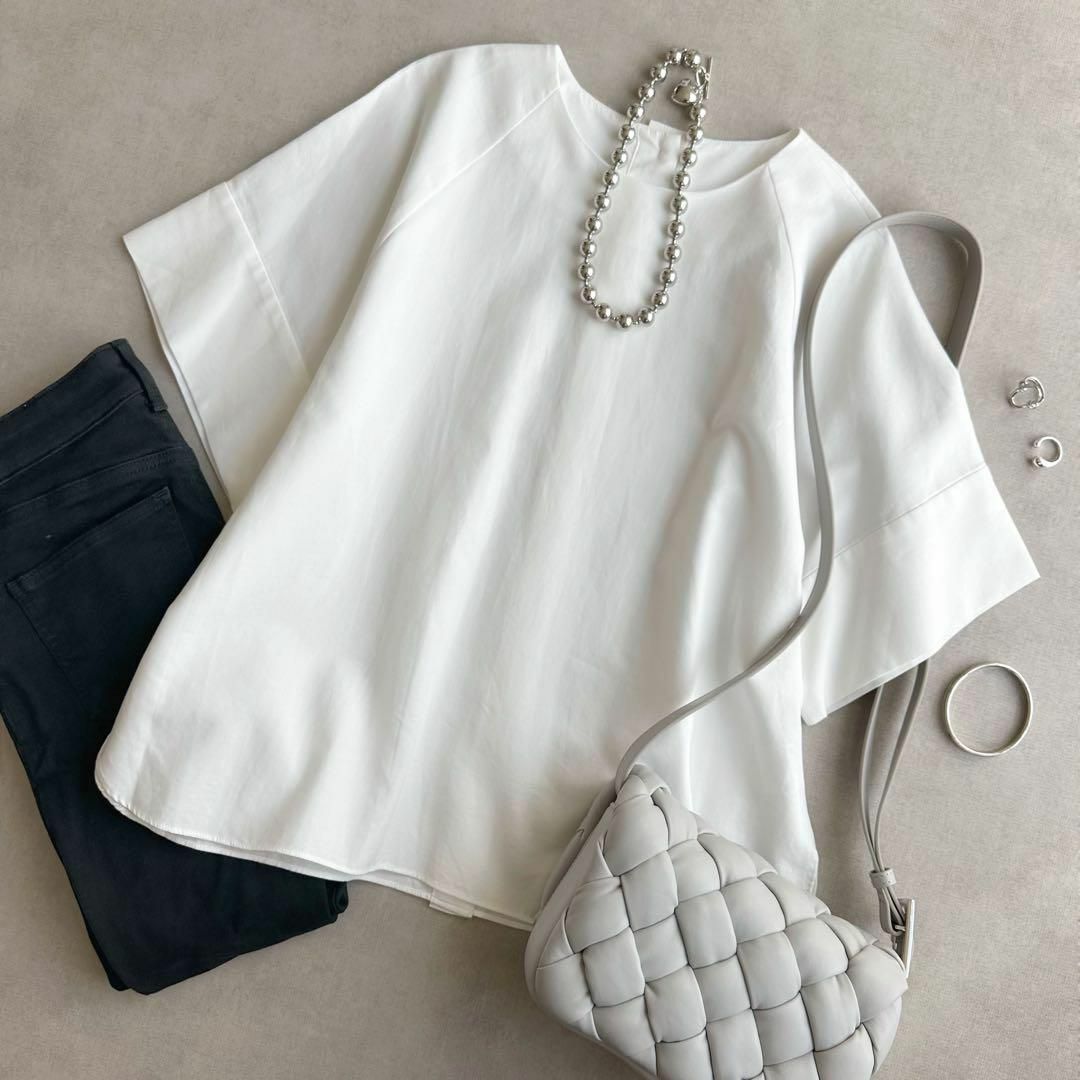 ADORE - 美品△ADOREアドーア//コットン半袖シャツ 白 ホワイト ADORE - 美品△ADOREアドーア//コットン半袖シャツ 白 ホワイト