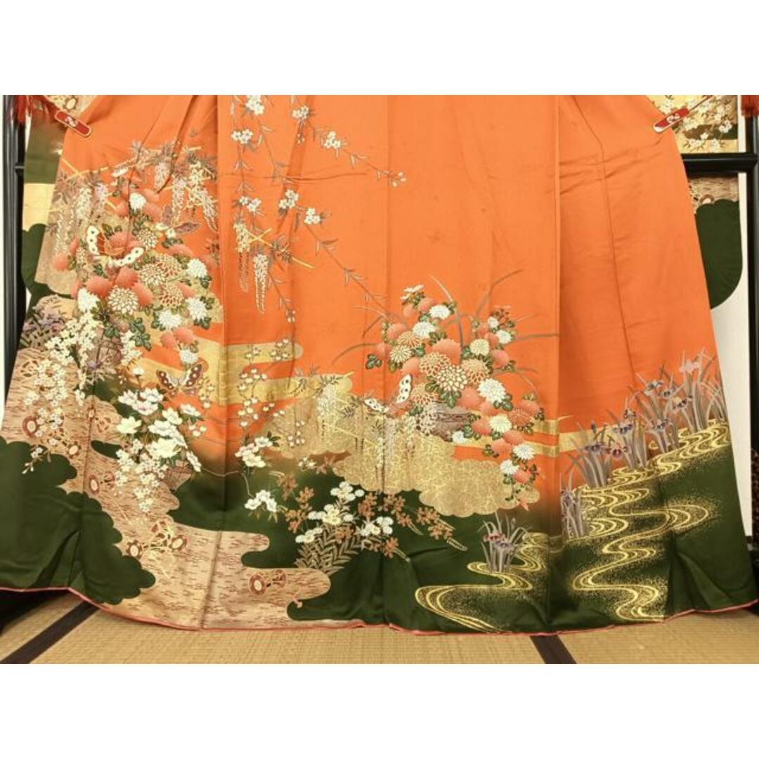 平和屋着物□豪華振袖 駒刺繍 花蝶文 金彩 正絹 逸品 AAAQ3136zg 平和屋着物□豪華振袖 駒刺繍 花蝶文 金彩 正絹 逸品 AAAQ3136zg