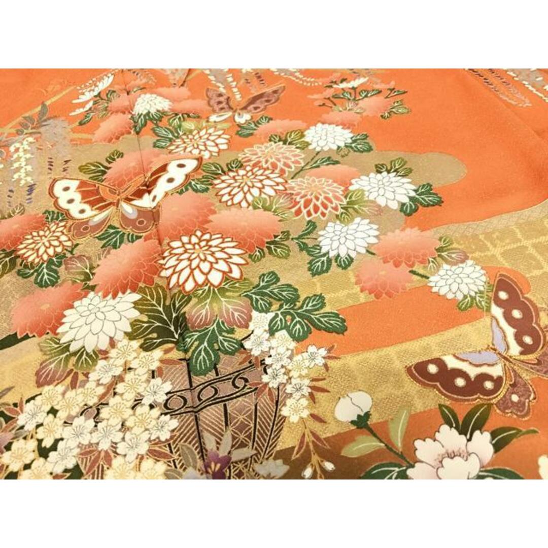 平和屋着物□豪華振袖 駒刺繍 花蝶文 金彩 正絹 逸品 AAAQ3136zg 平和屋着物□豪華振袖 駒刺繍 花蝶文 金彩 正絹 逸品 AAAQ3136zg