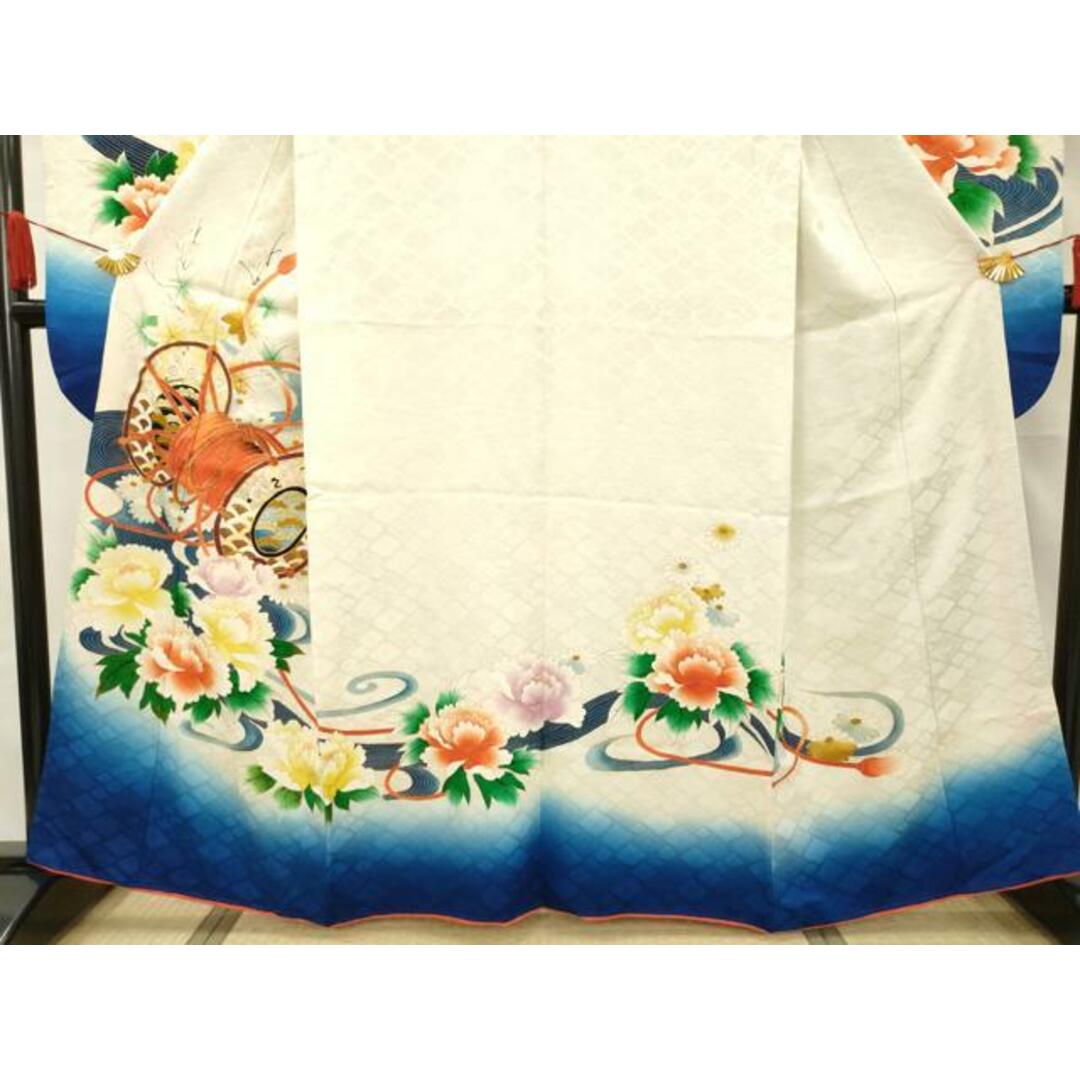 平和屋着物□豪華振袖 駒刺繍 鼓 流水花文 金彩 正絹 逸品 平和屋着物□豪華振袖 駒刺繍 鼓 流水花文 金彩 正絹 逸品