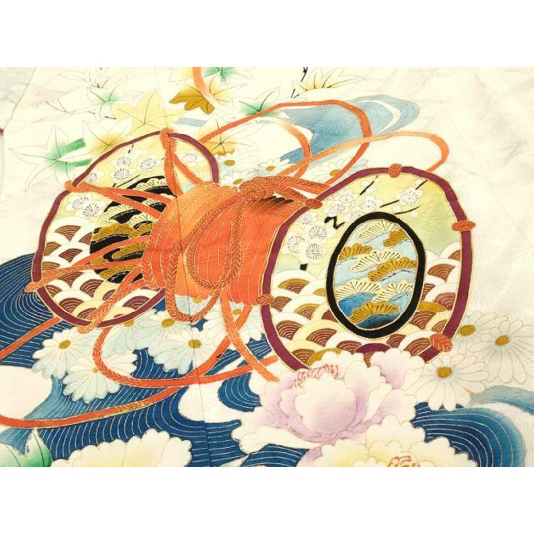 平和屋着物□豪華振袖 駒刺繍 鼓 流水花文 金彩 正絹 逸品 平和屋着物□豪華振袖 駒刺繍 鼓 流水花文 金彩 正絹 逸品