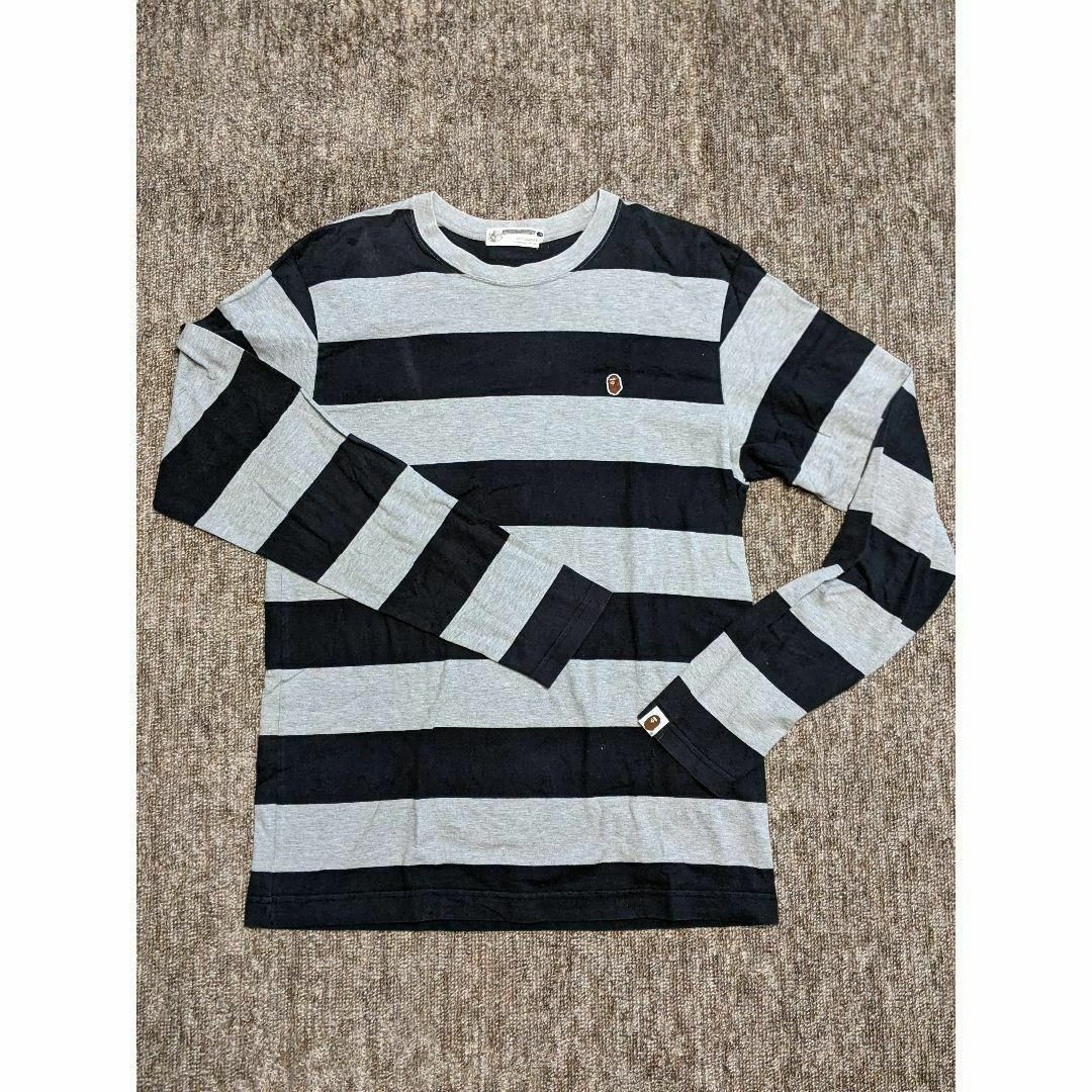 A BATHING APE - A Bathing Ape ストライプ ボーダー ロンT 黒 A BATHING APE - A Bathing Ape ストライプ ボーダー ロンT 黒