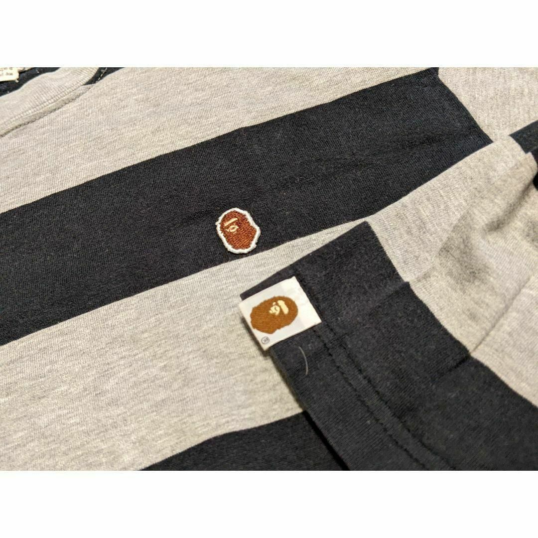 A BATHING APE - A Bathing Ape ストライプ ボーダー ロンT 黒 A BATHING APE - A Bathing Ape ストライプ ボーダー ロンT 黒