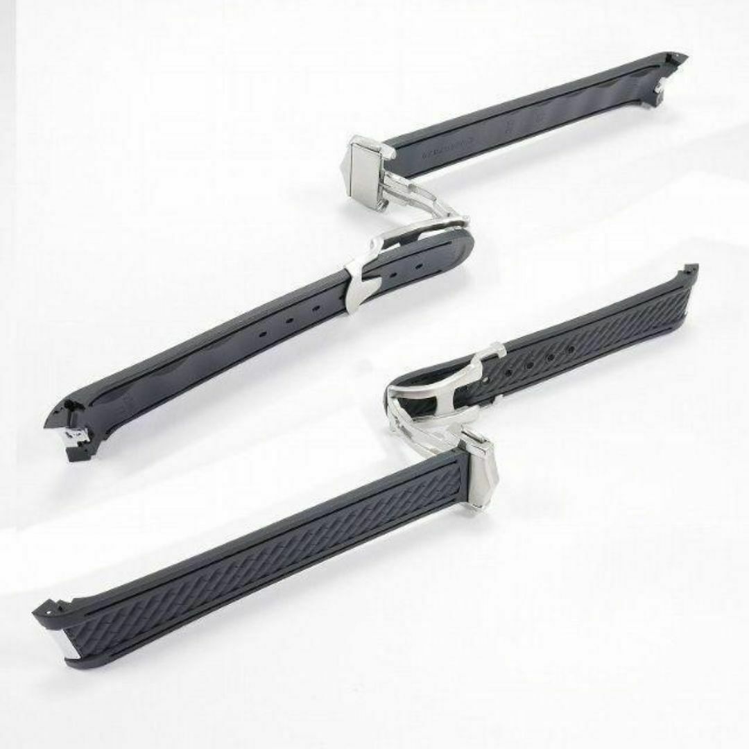 オメガ シーマスター用 互換ラバーベルト 黒/黒 幅19mm バックル オメガ シーマスター用 互換ラバーベルト 黒/黒 幅19mm バックル