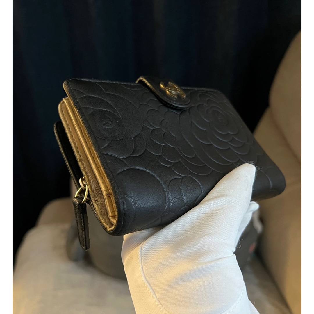 CHANEL - CHANEL シャネル カメリア ラムスキン ラウンドジップ CHANEL - CHANEL シャネル カメリア ラムスキン ラウンドジップ