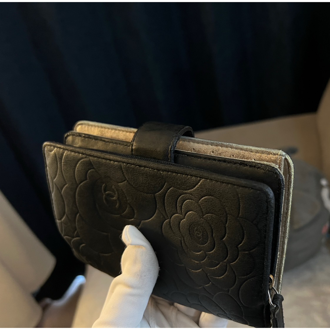 CHANEL - CHANEL シャネル カメリア ラムスキン ラウンドジップ CHANEL - CHANEL シャネル カメリア ラムスキン ラウンドジップ